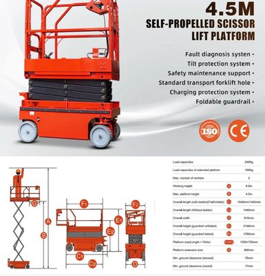 Plateforme de travail de levage à ciseaux OEM 1T - 5T Plateforme de levage à ciseaux électriques à charge