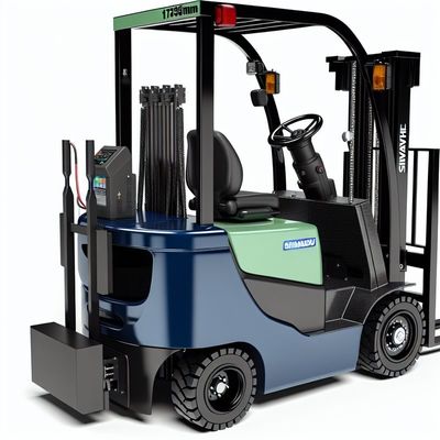 Material Handling 1735mm WheelBase Electric Forklift with Shimadzu Pump and Intelligent Charger